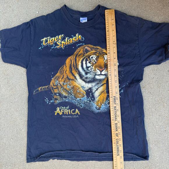 Tiger Splash Out of Africa Arizona, USA Graphic Tshirt Animal Travel Navy LARGE - Picture 5 of 6